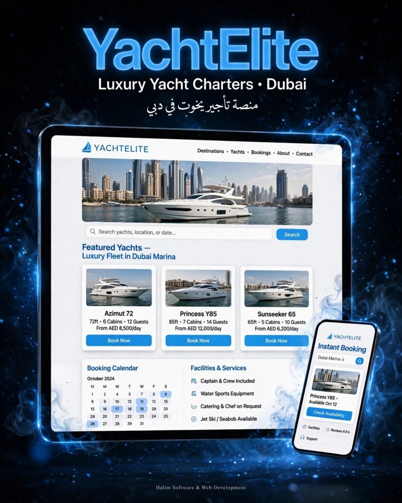 Luxury Yacht Charters • Dubai منصة حجز يخوت فاخرة في دبي