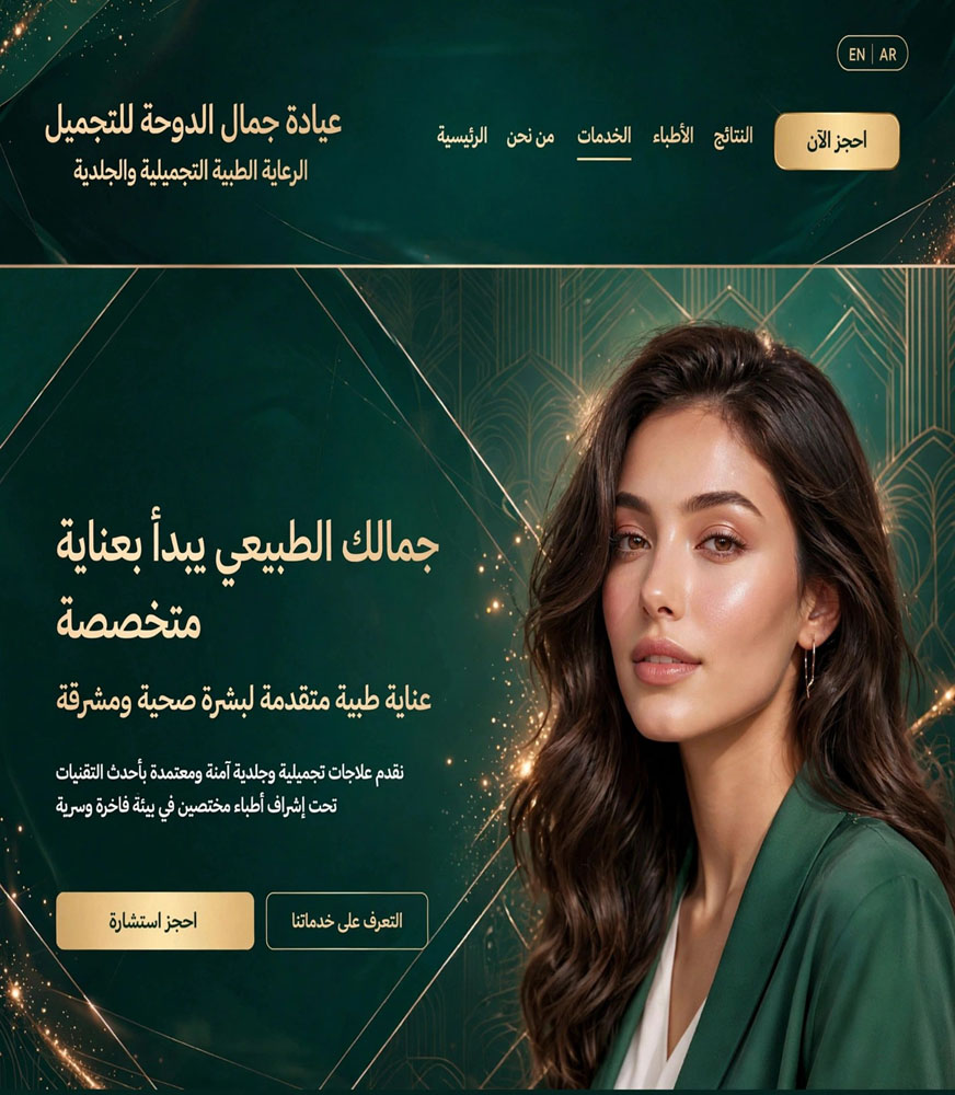 مشروع تصميم وتطوير موقع إلكتروني لعيادة جمال الدوحة للتجميل في الدوحة قطر